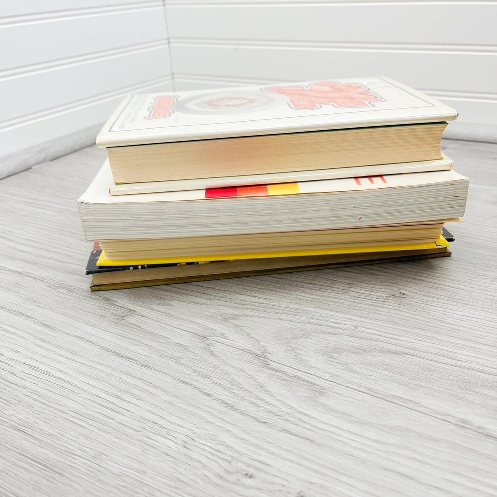 Vintage Stack of Cookbooks - Retro Books for Decoration - Yellow Stacking Books - Picture 4 of 10